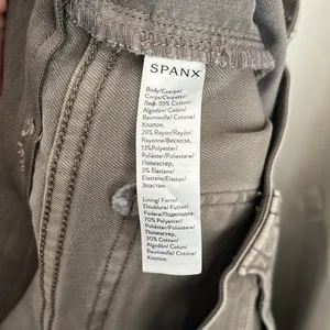 SPANX Stretch Twill Cargo Ankle Pants Soft Sage‎ Green Size XL thumbnail 3