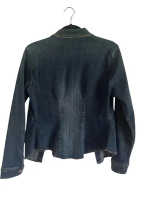 Hot Kiss Dark Indigo Denim Jean Jacket with Copper-Tone Buttons thumbnail 5
