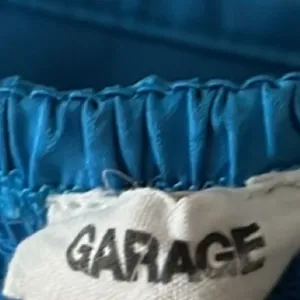 Garage Crop Top Womens L Blue Satin V-Neck Smocked Going Out Festival Clean Girl thumbnail 4