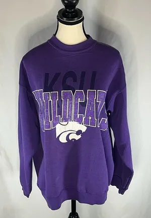 Savvy Kansas State Wildcats Vintage Women’s Pullover Crewneck Sweatshirt thumbnail 1