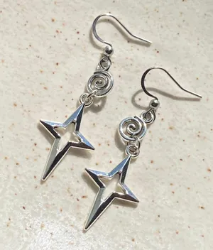 Handmade sparkle star & swirl grunge y2k street style dangle earrings💫🌀 thumbnail 6