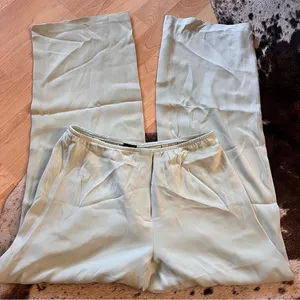 EILEEN FISHER Green Flowy Wide‎ Leg Trouser Pants Size Small thumbnail 1