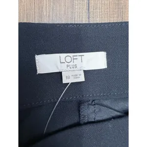 LOFT Plus Black Wide Leg Cropped Pants Side Button Detail‎ Size 18 NWT thumbnail 4