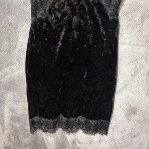 Topshop Black Velvet Lace Trim Slip Dress Mini Spaghetti Strap Party Dress US 6 thumbnail 4