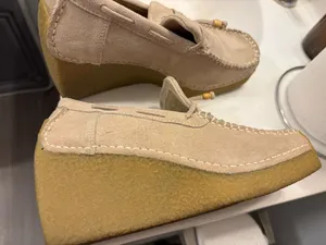 Suede Wedge Toms Booties tan with tassels with beads casual sz7 western wear thumbnail 2