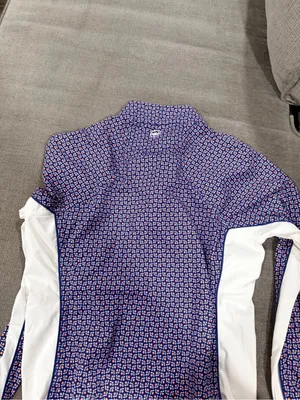 Peter Millar the players sun Navy and White Printed Quarter-Zip Long-Sleeve Top thumbnail 16