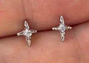8mm CZ Star Stud Earrings for Men Women Streetwear Hip Hop Punk Unisex Earrings thumbnail 1