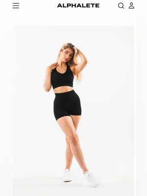 Alphalete AMPLIFY BRA-Women's Seamless Longline Bra-MED IMPACT Black Size-S thumbnail 5