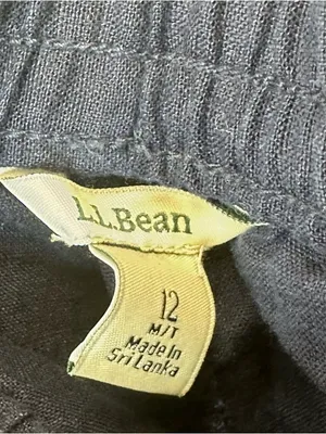 L.L. Bean Size 12 Navy Blue Drawstring Linen Blend Pants thumbnail 6