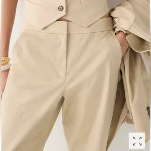 NWT J. Crew Kate Cuffed Hem Straight Leg Pant Pants Light Khaki Size 12 thumbnail 3