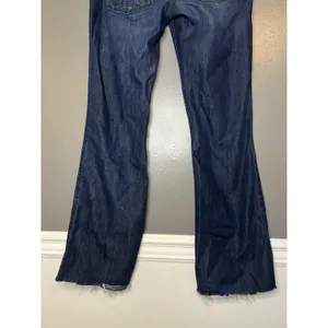 Habitual Jeans Womens 27 Dark Wash Bootcut Raw Hem Made In USA Stretch Denim thumbnail 6