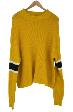John Jenn Yellow Striped Knit Pullover Sweater XL Casual Comfort‎ Loose Fit thumbnail 1