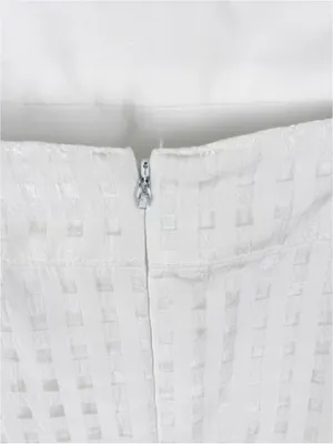 AMANDA UPRICHARD White Annalise Lined Back Zipper Flounce Hem Dress Medium thumbnail 5