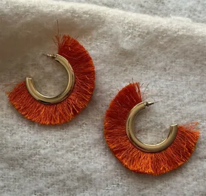 ZARA Fringe Hoop Earrings thumbnail 1