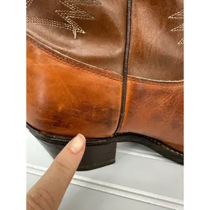 Vintage Western Cowboy Boots Women Size 9M Brown Leather Texas USA Hypalon Rodeo thumbnail 7