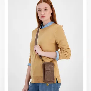 Style & Co. Leather Crossbody Phone Wallet in Chocolate‎ Brown thumbnail 2