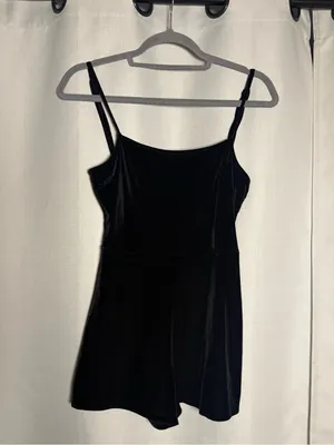 Urban Outfitters Black Velvet Strappy Back Romper Size XS thumbnail 3