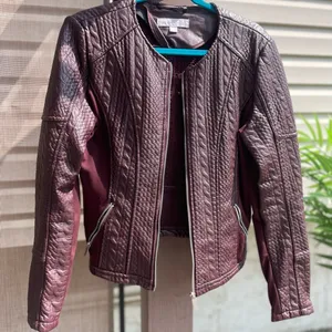 Burgundy leather jacket M Size M thumbnail 3