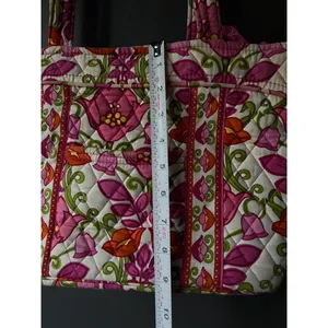 Vera Bradley Quilted Pink and Green Floral Tote Bag thumbnail 4
