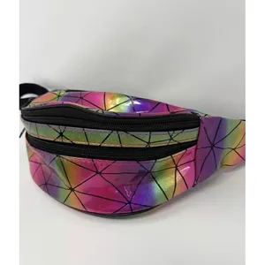 Rave Festival Luminous Fanny Pack Holographic Geometric Iridescent thumbnail 2