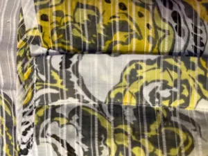 Ann Taylor Paisley Blouse Womens L Yellow Gray Sheer Used thumbnail 6