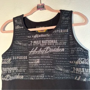 Vintage Harley Davidson Tank W/ Sheer Half Overlay Medium thumbnail 3