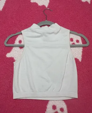 Essential white polo neck crop top Size S #croptop thumbnail 2