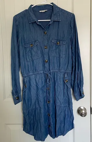 NWOT | American Eagle‎ women’s denim button-front dress — medium thumbnail 1