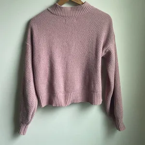 Hollister Easy Cozy Waffle Mock- Neck Sweater (Sz S) Dusty Pink Rose Chenille thumbnail 8