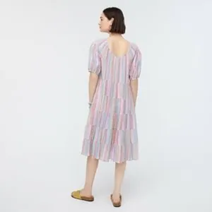 J.Crew Short Sleeve Pastel Striped Midi Dress Size XXS NWT thumbnail 3