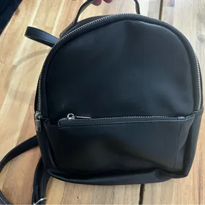 Wild Fable Black Mini Backpack Purse Faux Leather Silver Hardware thumbnail 5