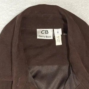 CB‎ Carry Back Womens Faux Suede Shirt 6 Brown Button Front Western 90s Vintage thumbnail 5