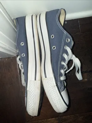 Converse Low-Top Sneakers in Navy and White W7 thumbnail 2