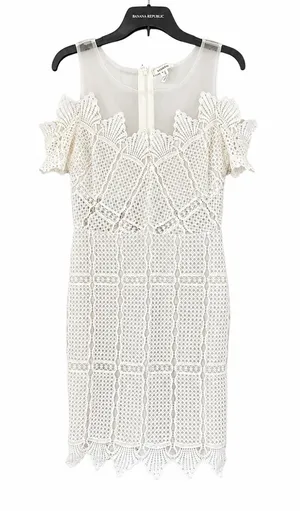 Soiéblu White Lace Dress Medium M Bridal Shower Graduation Rehearsal Dinner Boho thumbnail 1