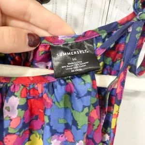 Summersalt High Neck Tiered Maxi Dress Floral Print Size L NWOT thumbnail 6