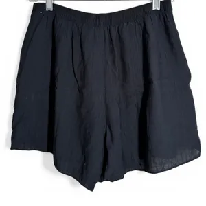 Abercrombie & Fitch M Linen-Blend Pull-On Shorts Black 3.5" inseam lightweight thumbnail 3