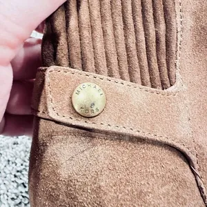 MICHAEL MICHAEL KORS Carrigan‎ Lace-Up Booties Brown Leather Mob Wife Moto 8.5 thumbnail 12