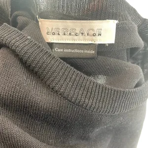 Versace Black Cotton Knit Short‎ Sleeve Sweater Size Medium thumbnail 10