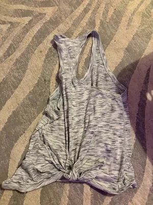 Lululemon women’s racerback heathered gray athletic tank top thumbnail 2
