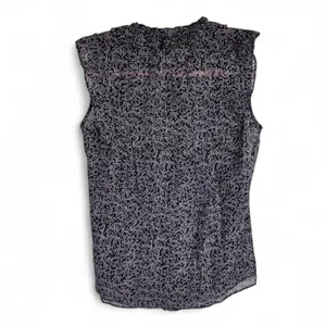 Rebecca Taylor Silk Blend Metallic Ruffle Sleeveless Blouse Size 00 thumbnail 2