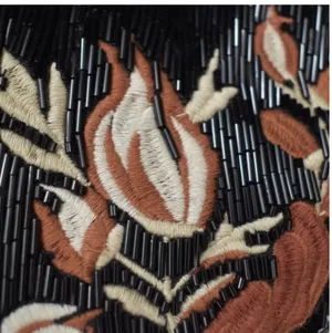 Free People Bugle Bead Clutch/Sling Bag in Black Embroidered Combo NWT $128R thumbnail 10