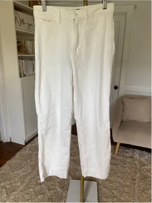 Quince Organic Cotton White Straight Leg Jeans Clean Girl‎ Quiet Luxury Parisian thumbnail 2