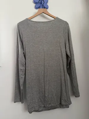 Quince Medium Maternity & Nursing Long Sleeve Relaxed Fit Tee Heather Grey thumbnail 4