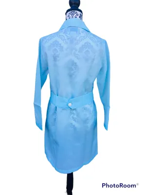 Vintage 70s Nurse Maid Uniform Costume Daisy Bedgood Blue Polyester Long Sleeve thumbnail 2