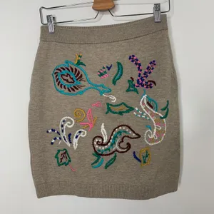 Anthropologie Embroidered Sweater Skirt Set Womens Medium thumbnail 10