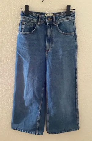 Sézane Blue Denim Cropped Ankle Jeans thumbnail 1
