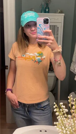 Patagonia Peach Palm Protest Vote Surf Activism Short Sleeve Shirt S thumbnail 1
