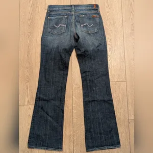 7 For All Mankind Crystal Jeans 26 Boot Cut Denim Pants Bling Vintage Y2K 2000s thumbnail 3