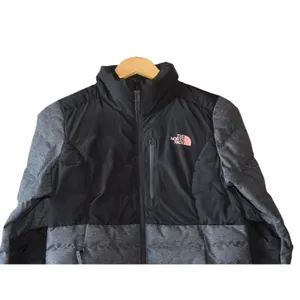 The North Face Puffer Jacket Womens M Black Grey 550 Down Insulated Colorblock thumbnail 2