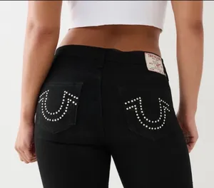 True Religion Jennie Super Skinny Curvy Mid-Rise Crystal thumbnail 2